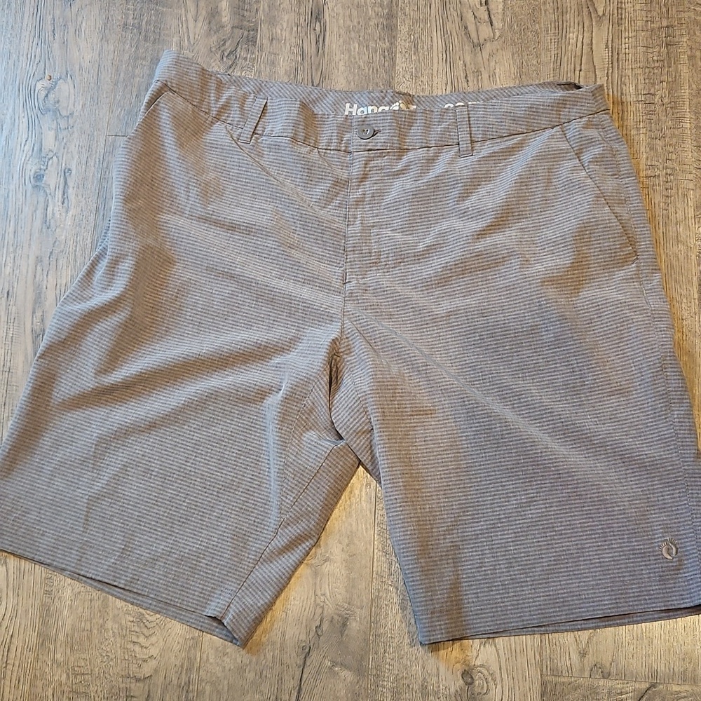 Hang Ten Size 38 Grey Striped Men's Shorts